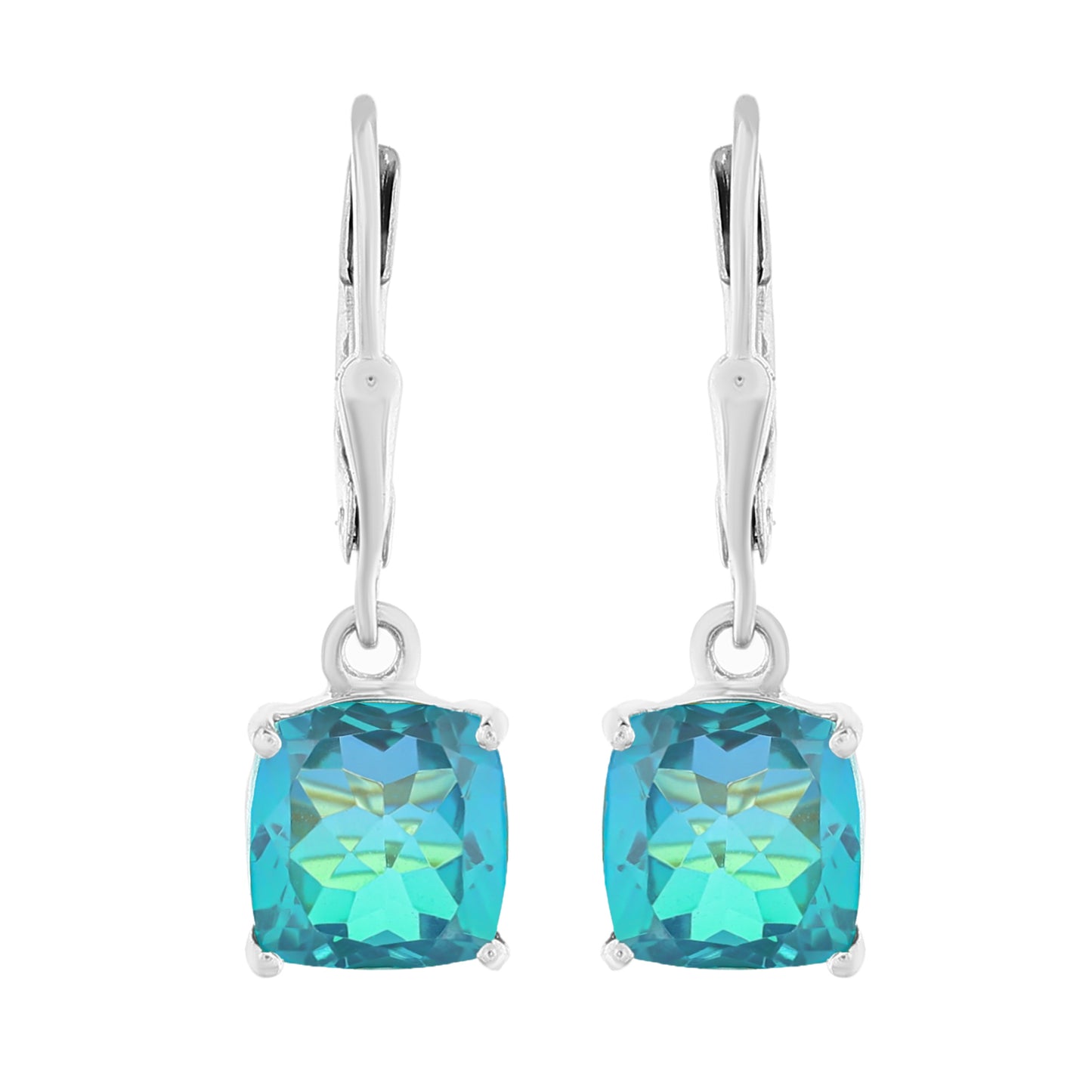 Pendientes de Plata con Cuarzo Pavo Real