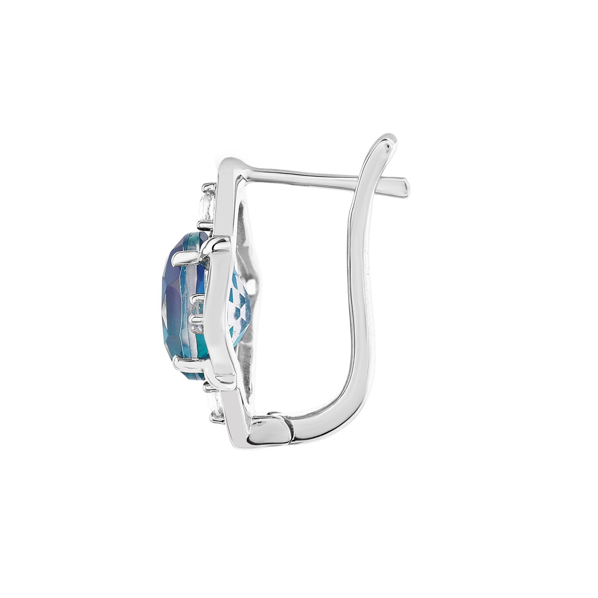 Pendientes de Plata con Cuarzo Pavo Real y Topacio Blanco 3 