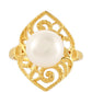 Anillo de Plata Bañada en Oro con Perla Barroca Cultivada de Agua Dulce