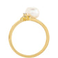 Anillo de Plata Bañada en Oro con Perla Barroca Cultivada de Agua Dulce y Topacio Blanco