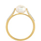 Anillo de Plata Bañada en Oro con Perla Barroca Cultivada de Agua Dulce y Topacio Blanco