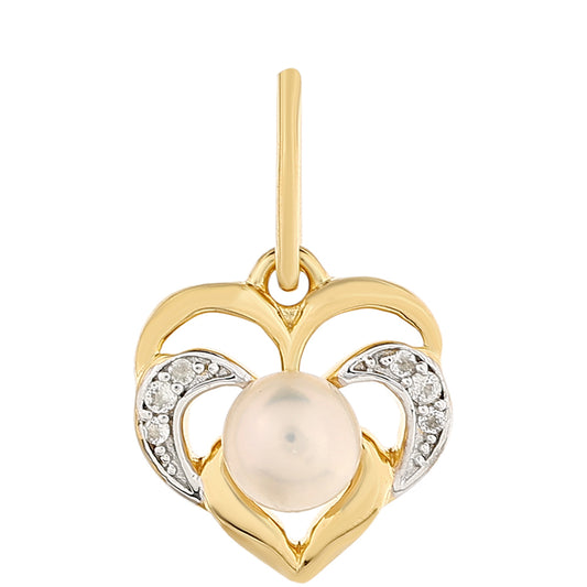 Colgante de Plata Bañada en Oro con Perla Barroca Cultivada de Agua Dulce y Topacio Blanco