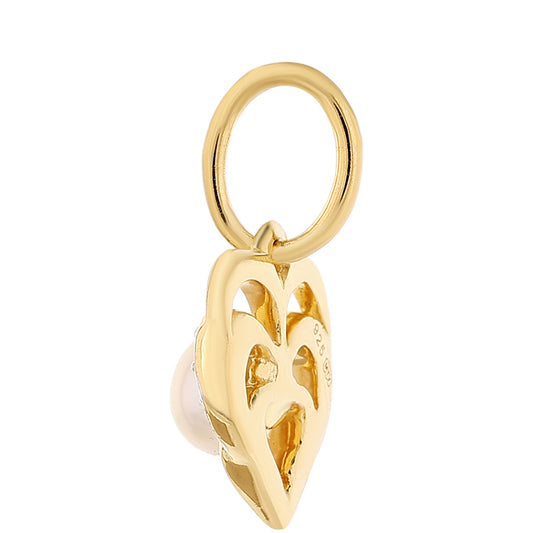 Colgante de Plata Bañada en Oro con Perla Barroca Cultivada de Agua Dulce y Topacio Blanco