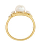 Anillo de Plata Bañada en Oro con Perla Barroca Cultivada de Agua Dulce y Topacio Blanco