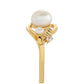 Anillo de Plata Bañada en Oro con Perla Barroca Cultivada de Agua Dulce y Topacio Blanco