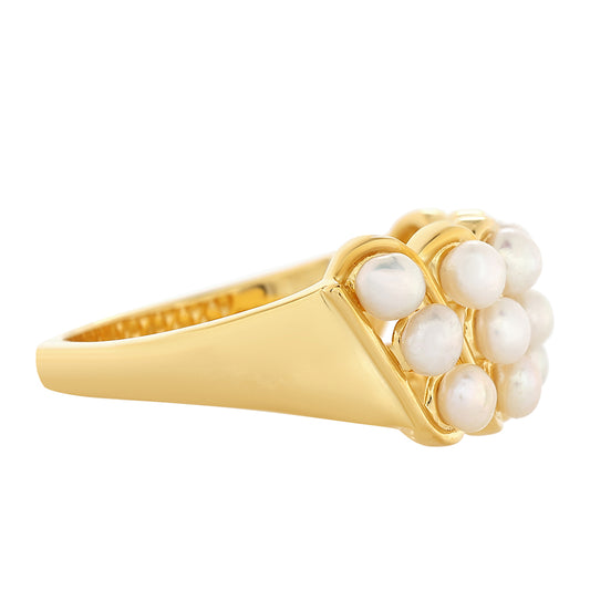 Anillo de Plata Bañada en Oro con Perla Barroca Cultivada de Agua Dulce