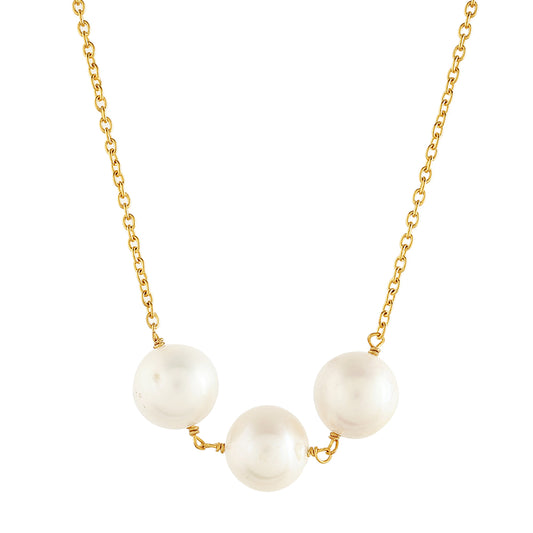 Collar de Plata Bañada en Oro con Perla Barroca Cultivada de Agua Dulce