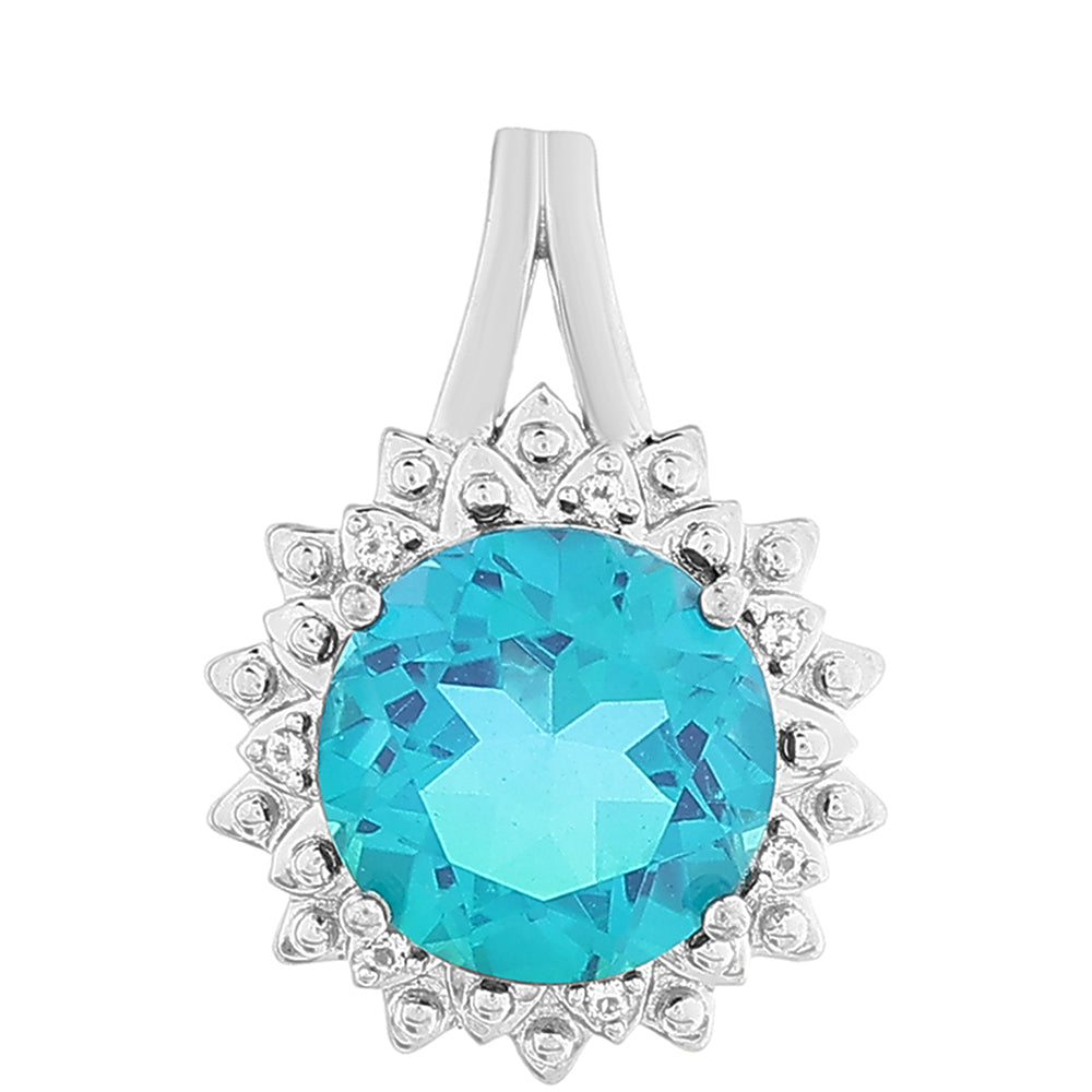 Colgante de Plata con Cuarzo Pavo Real y Topacio Blanco 1 