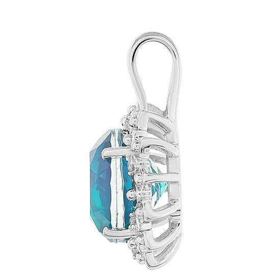 Colgante de Plata con Cuarzo Pavo Real y Topacio Blanco