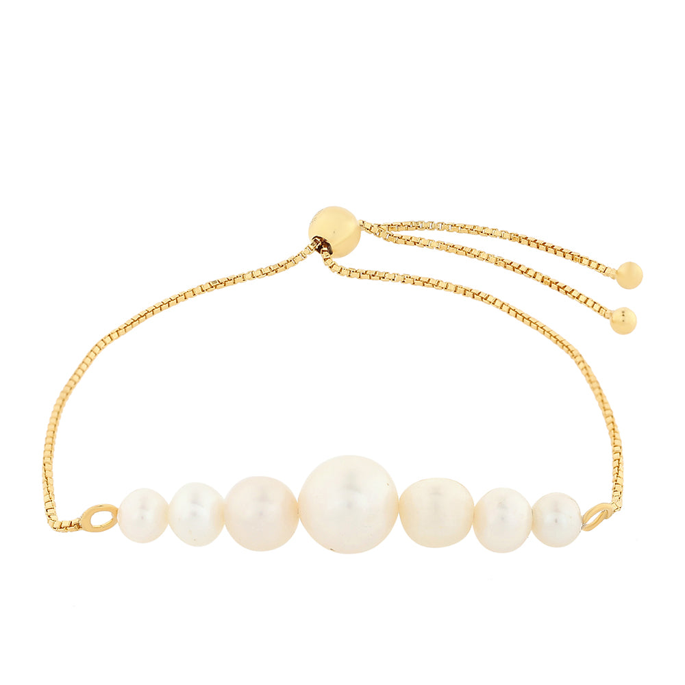 Pulsera de Plata Bañada en Oro con Perla Barroca Cultivada de Agua Dulce 1 