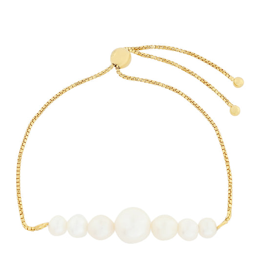 Pulsera de Plata Bañada en Oro con Perla Barroca Cultivada de Agua Dulce