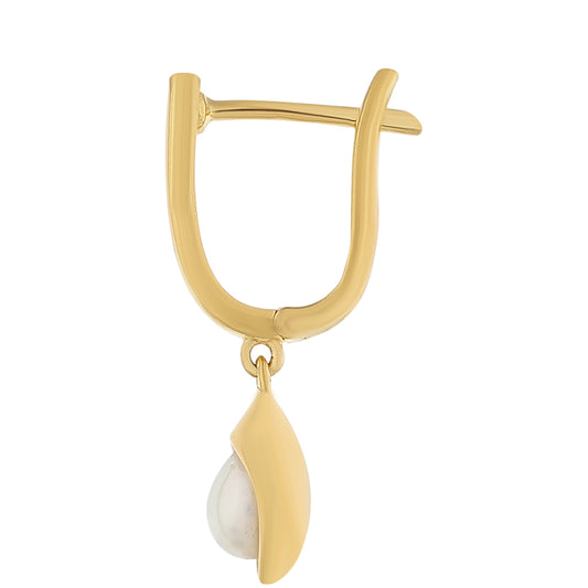 Pendientes de Plata Bañada en Oro con Perla Barroca Cultivada de Agua Dulce