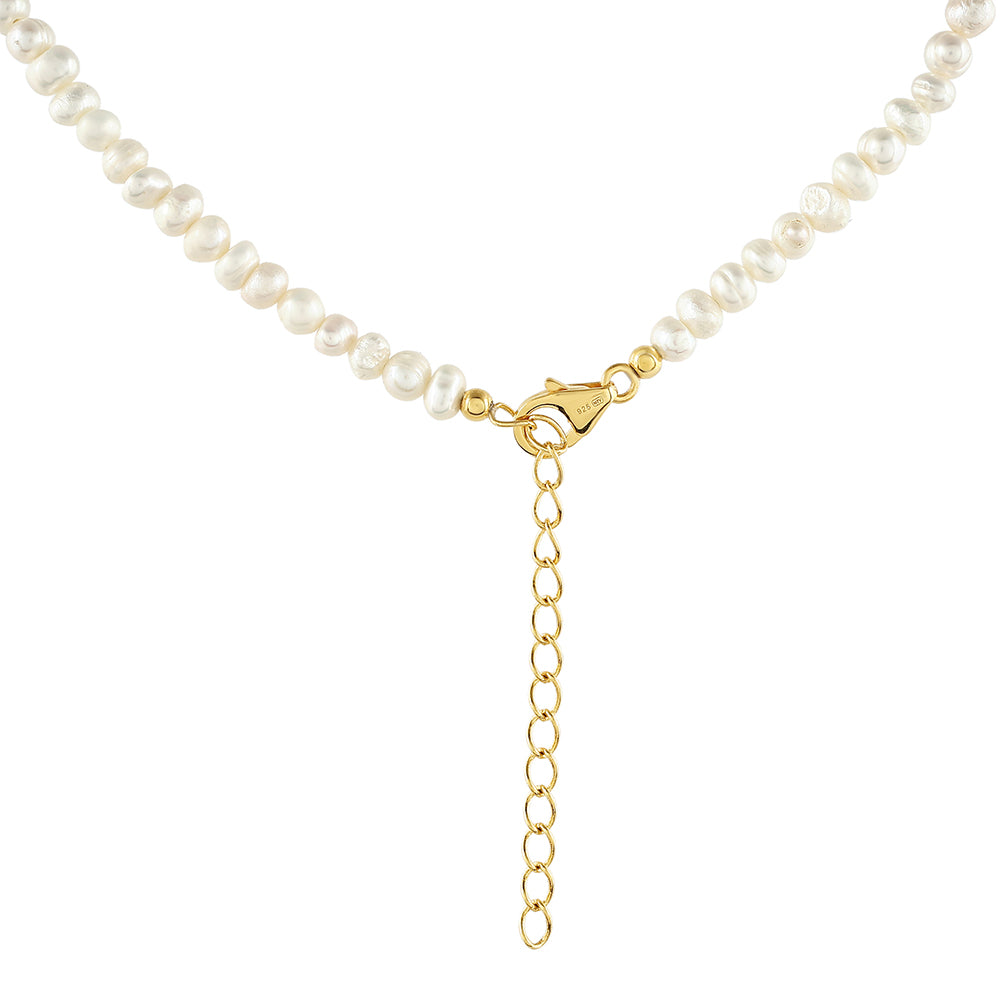 Collar de Plata Bañada en Oro con Perla Barroca Cultivada de Agua Dulce 2 