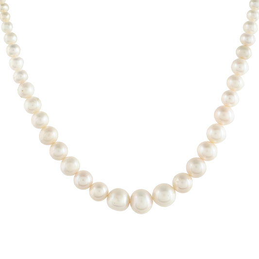 Collar de Plata Bañada en Oro con Perla Barroca Cultivada de Agua Dulce