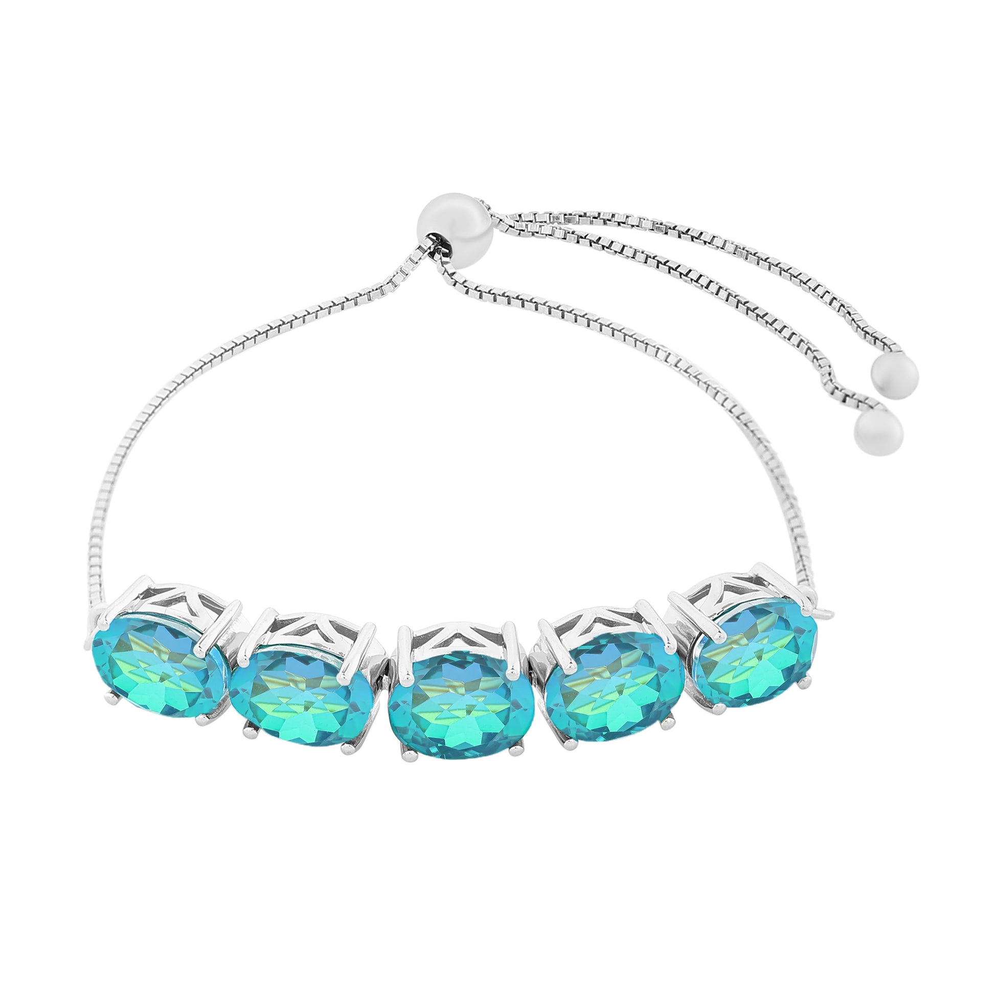 Pulsera de Plata con Cuarzo Pavo Real 4 