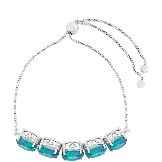 Pulsera de Plata con Cuarzo Pavo Real