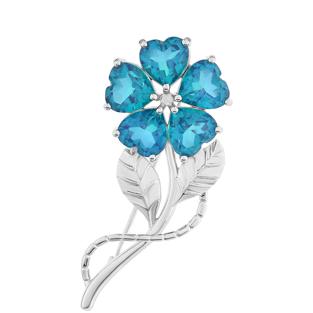Broche de Plata con Cuarzo Pavo Real 1 