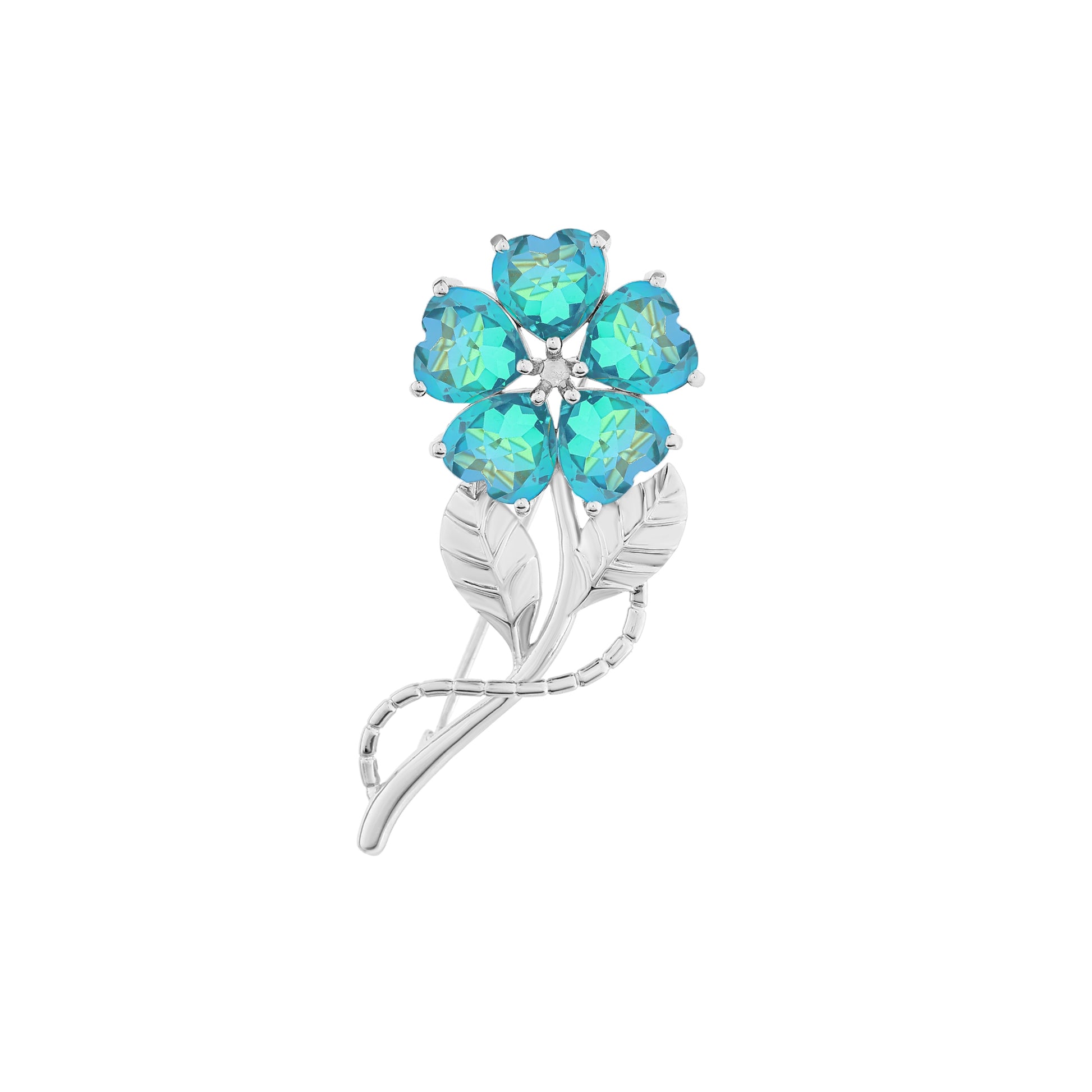 Broche de Plata con Cuarzo Pavo Real 3 