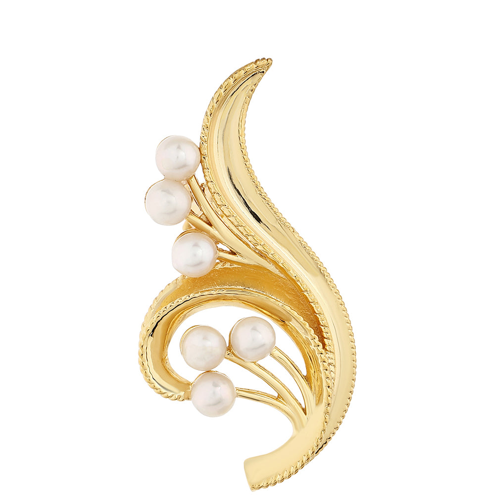 Broche de Plata Bañada en Oro con Perla Barroca Cultivada de Agua Dulce 1 