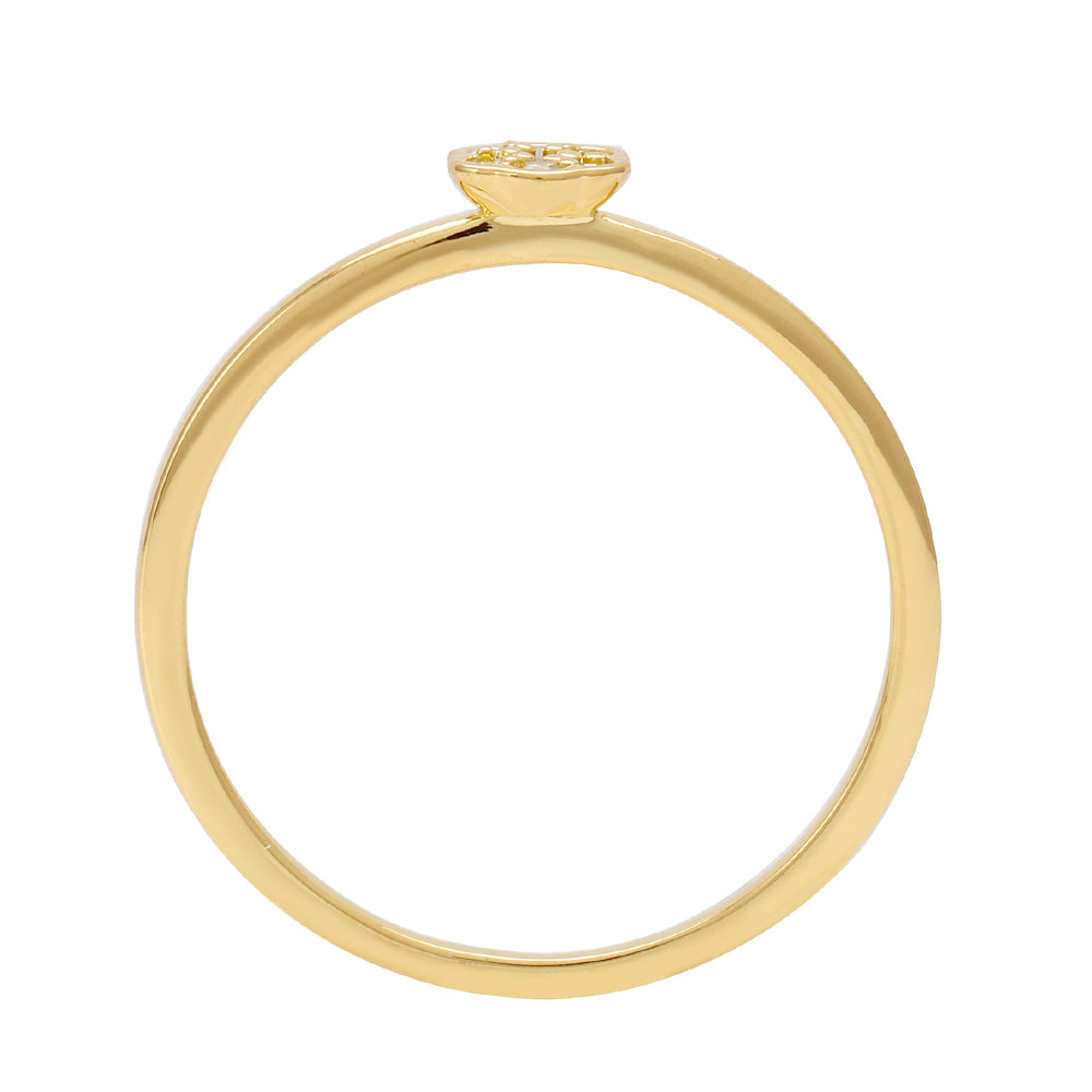 Anillo de Plata Bañada en Oro con Diamante Verde Veronés 5 