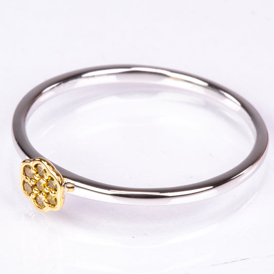 Anillo de Plata con Diamante Verde Veronés