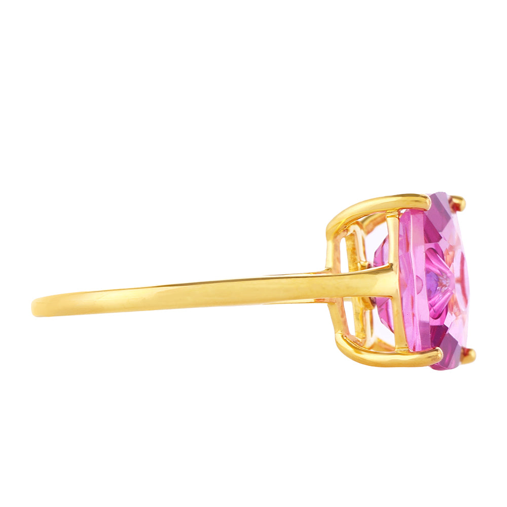 Anillo de Plata Bañada en Oro con Tanzanita y Topacio Rosa Místico 2 