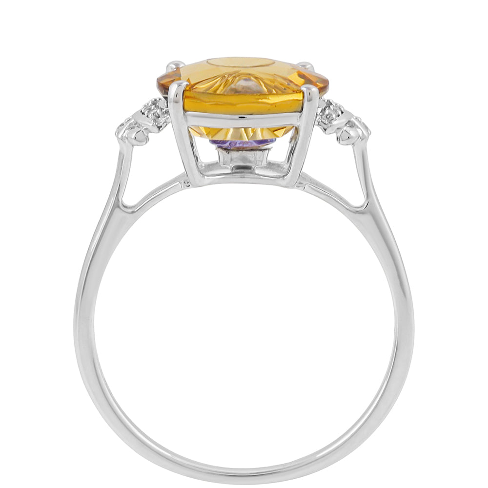 Anillo de Plata con Tanzanita y Cuarzo Champagne 4 