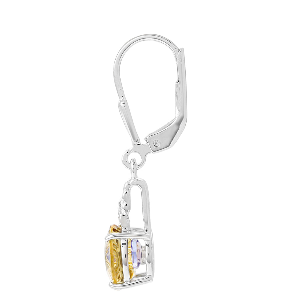 Pendientes de Plata con Tanzanita y Cuarzo Champagne 2 