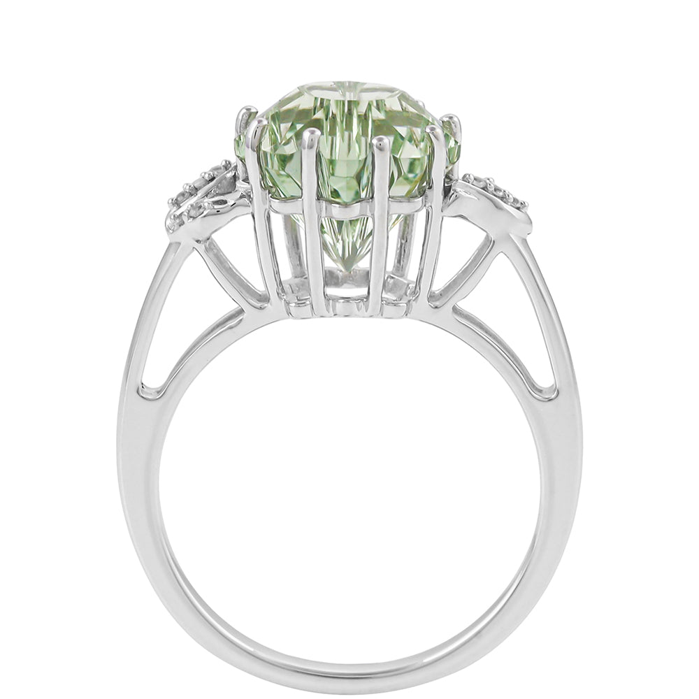 Anillo de Plata con Amatista Verde y Zircón natural 4 