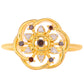 Anillo de Plata Bañada en Oro con Diamante Rojo y Diamante blanco