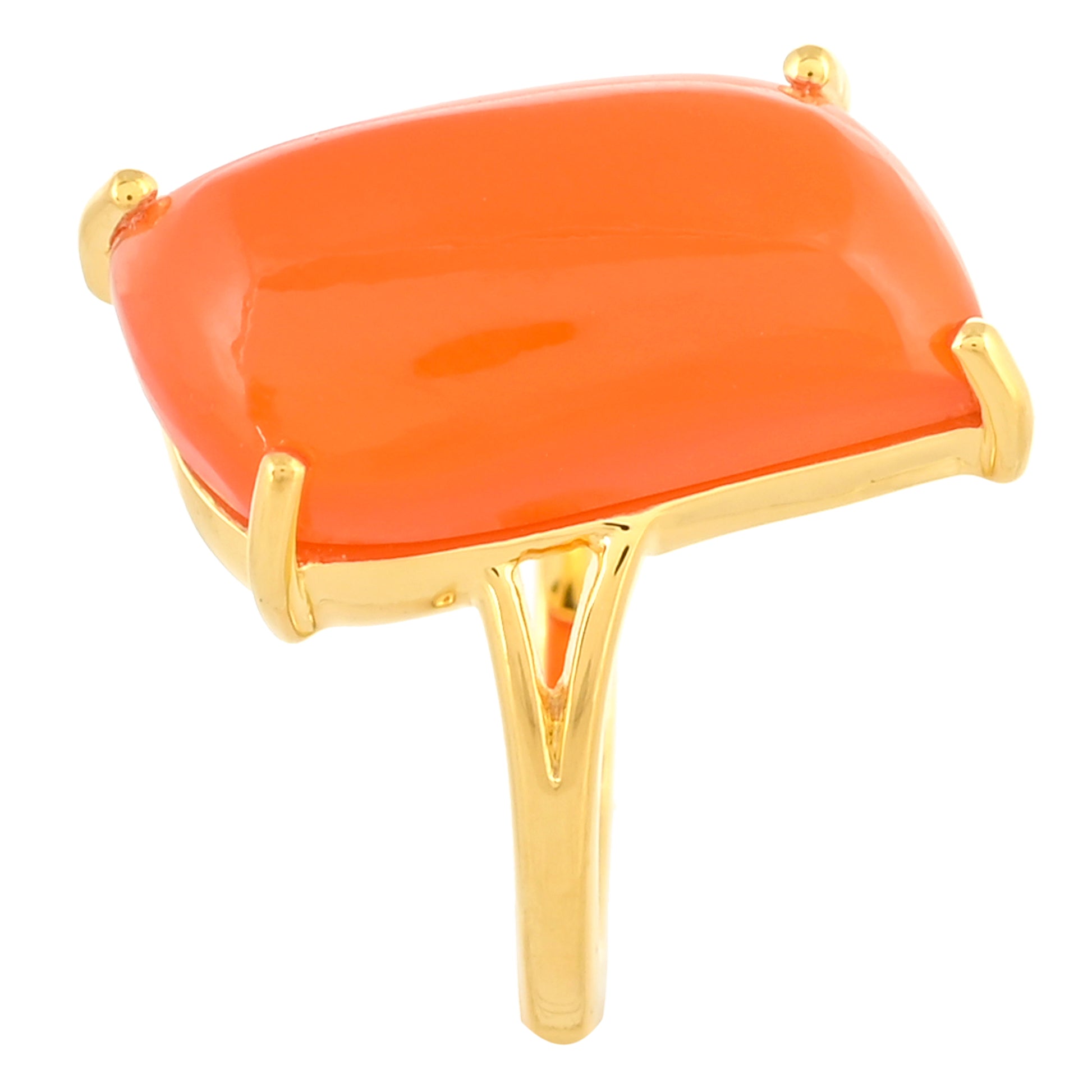 Anillo de Plata Bañada en Oro con Cornalina 3 
