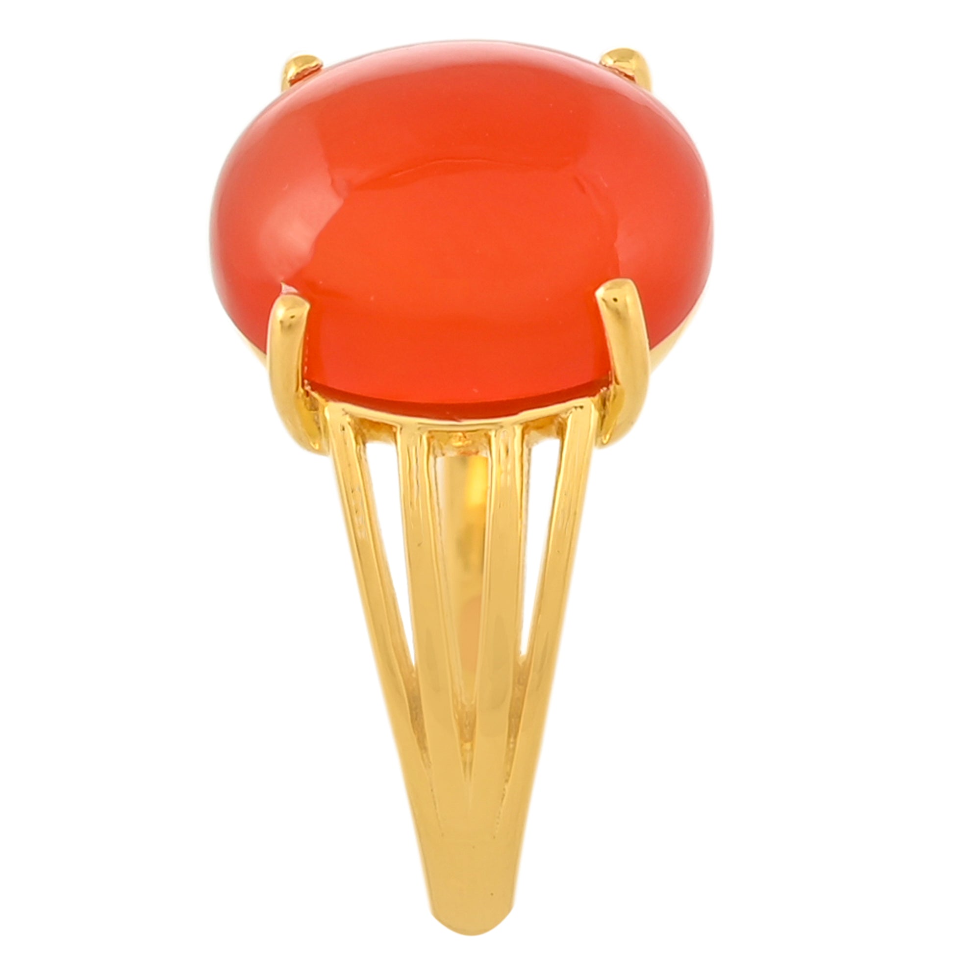 Anillo de Plata Bañada en Oro con Cornalina 3 