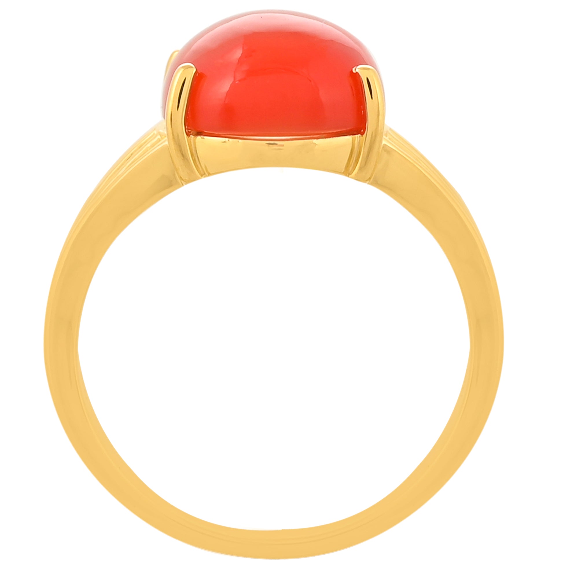 Anillo de Plata Bañada en Oro con Cornalina 4 