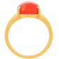 Anillo de Plata Bañada en Oro con Cornalina