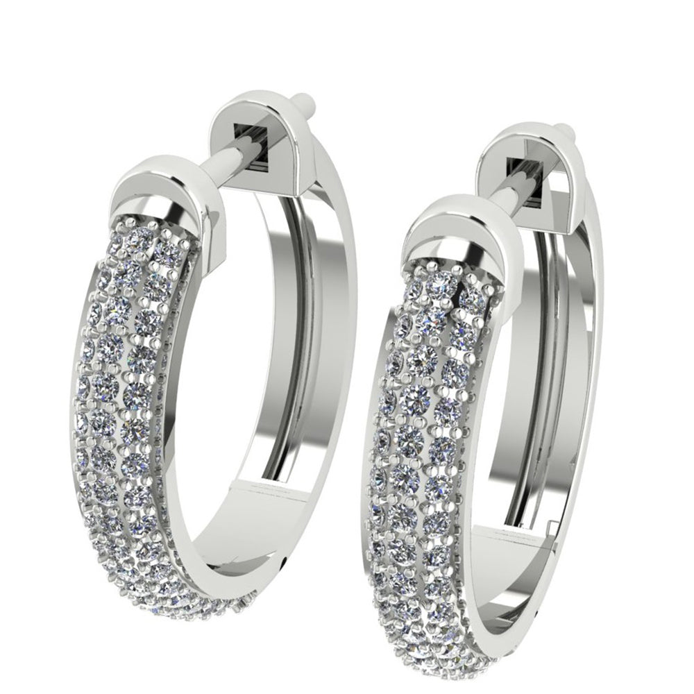 Pendientes de Oro Blanco 14K con Diamante blanco 2 