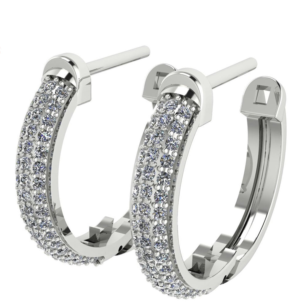 Pendientes de Oro Blanco 14K con Diamante blanco 1 