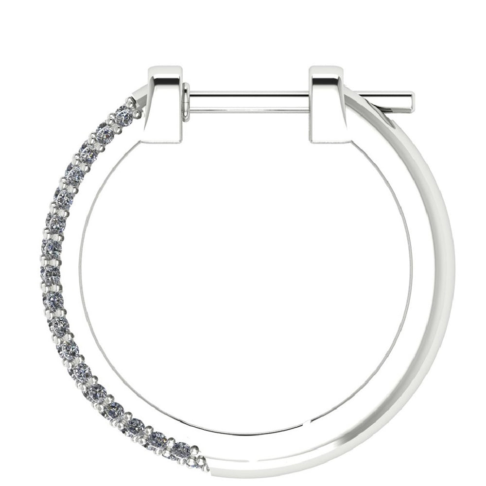 Pendientes de Oro Blanco 14K con Diamante blanco 4 