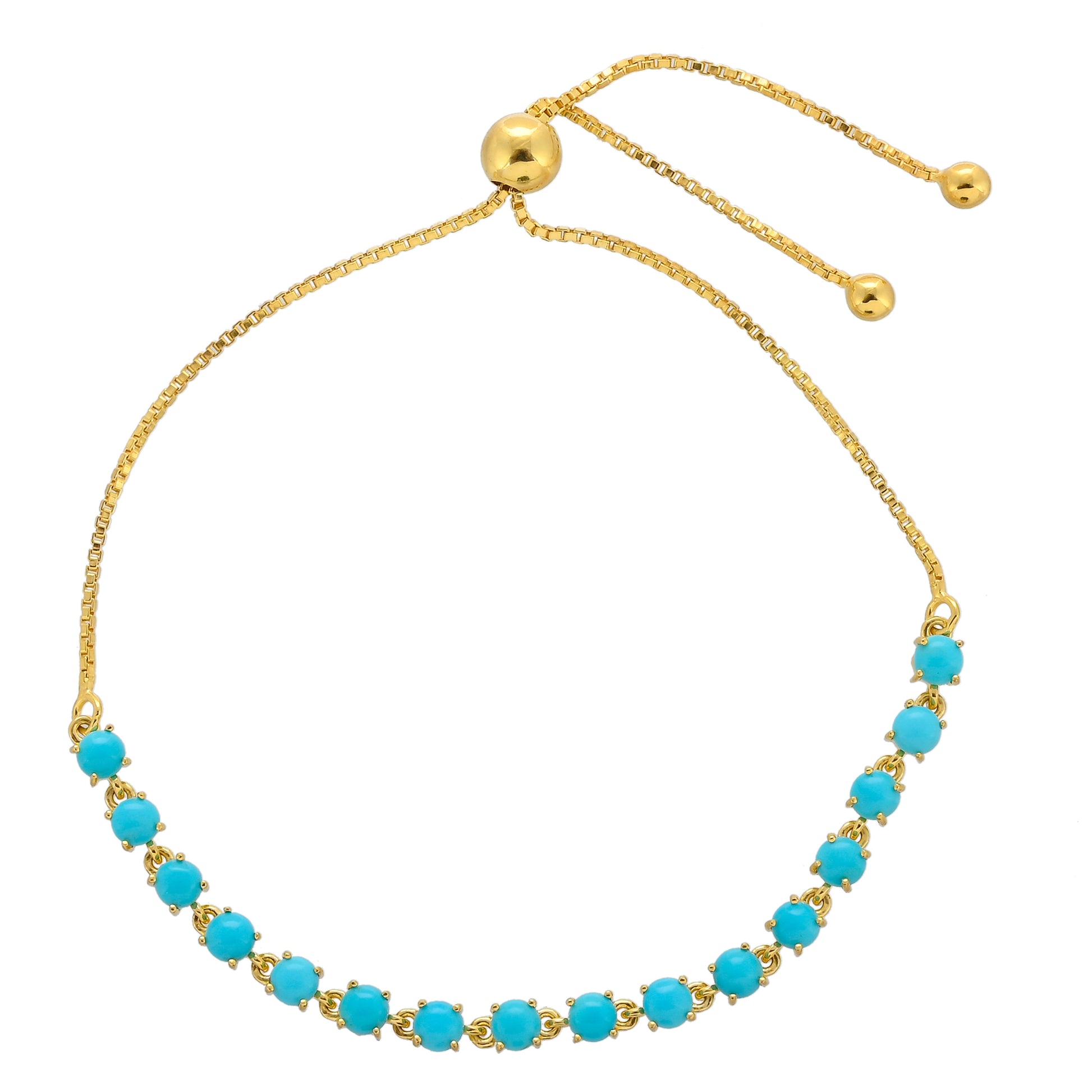 Pulsera de Plata Bañada en Oro con Turquesa Bella Durmiente 2 