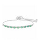 Pulsera de Plata con Esmeralda de Brasil y Topacio Blanco