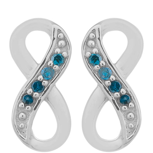 Pendientes de Plata con Diamante Azul