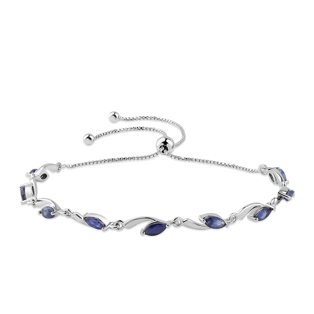 Pulsera de Plata con Zafiro Azul