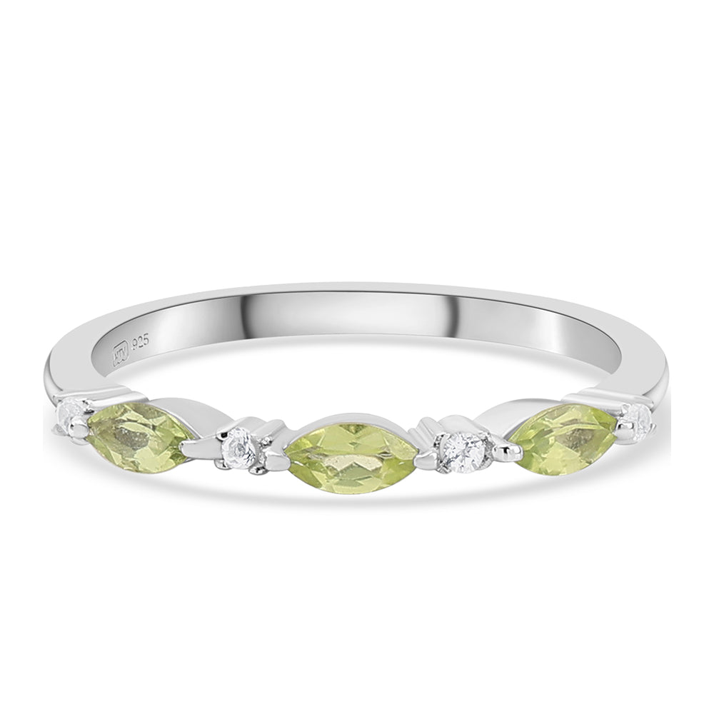 Anillo de Plata con Peridoto y Topacio Blanco 1 