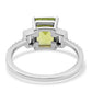 Anillo de Plata con Peridoto y Topacio Blanco