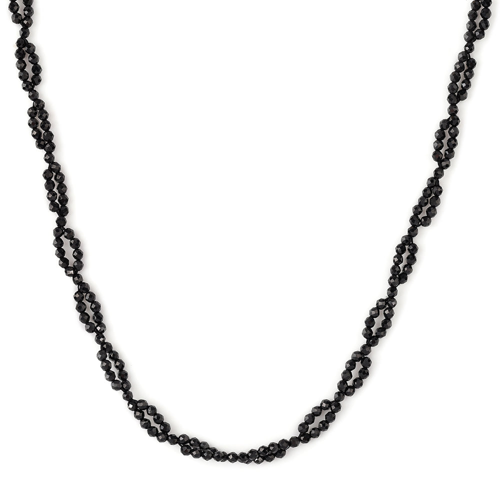 Collar de Plata Bañada en Oro con Espinela Negra