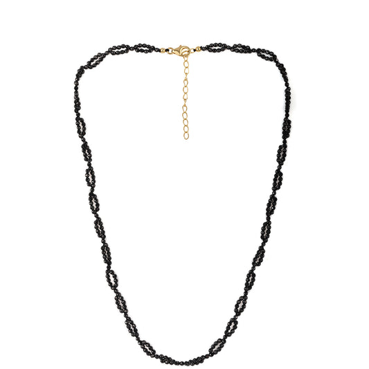 Collar de Plata Bañada en Oro con Espinela Negra