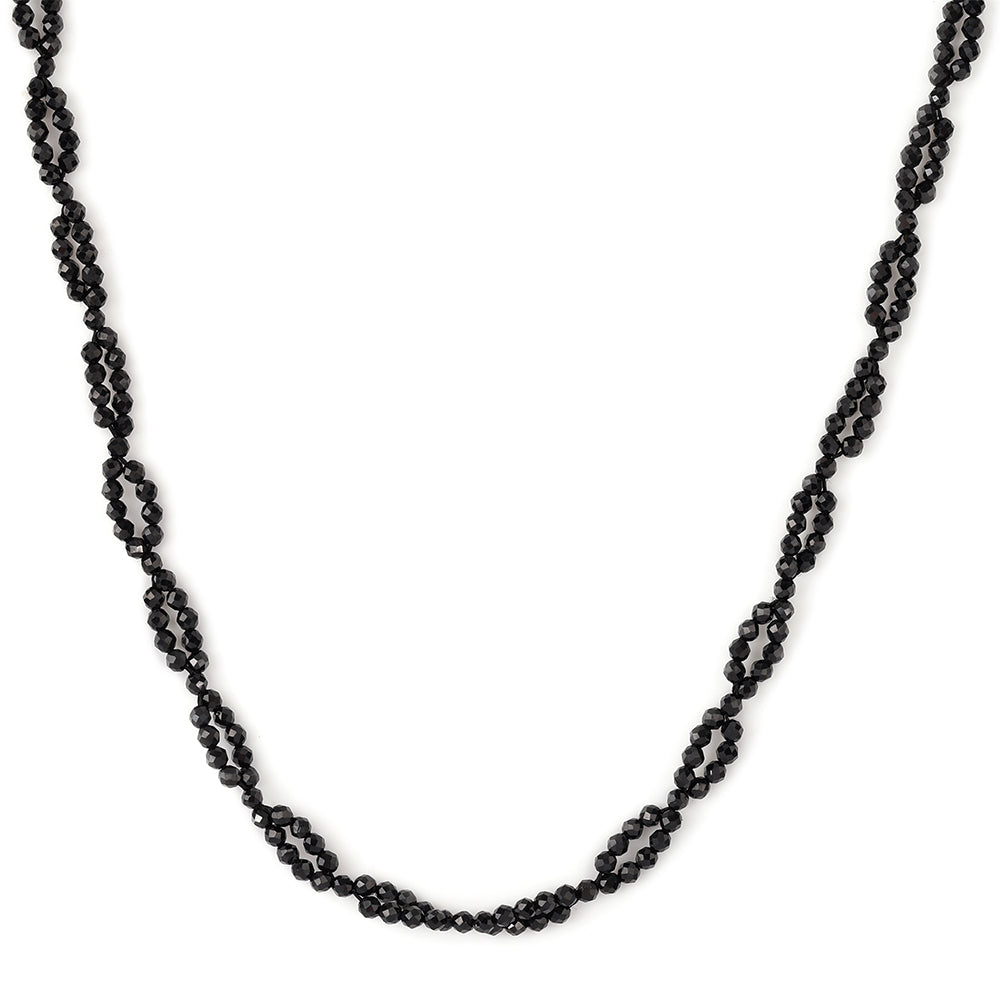 Collar de Plata Bañada en Oro con Espinela Negra