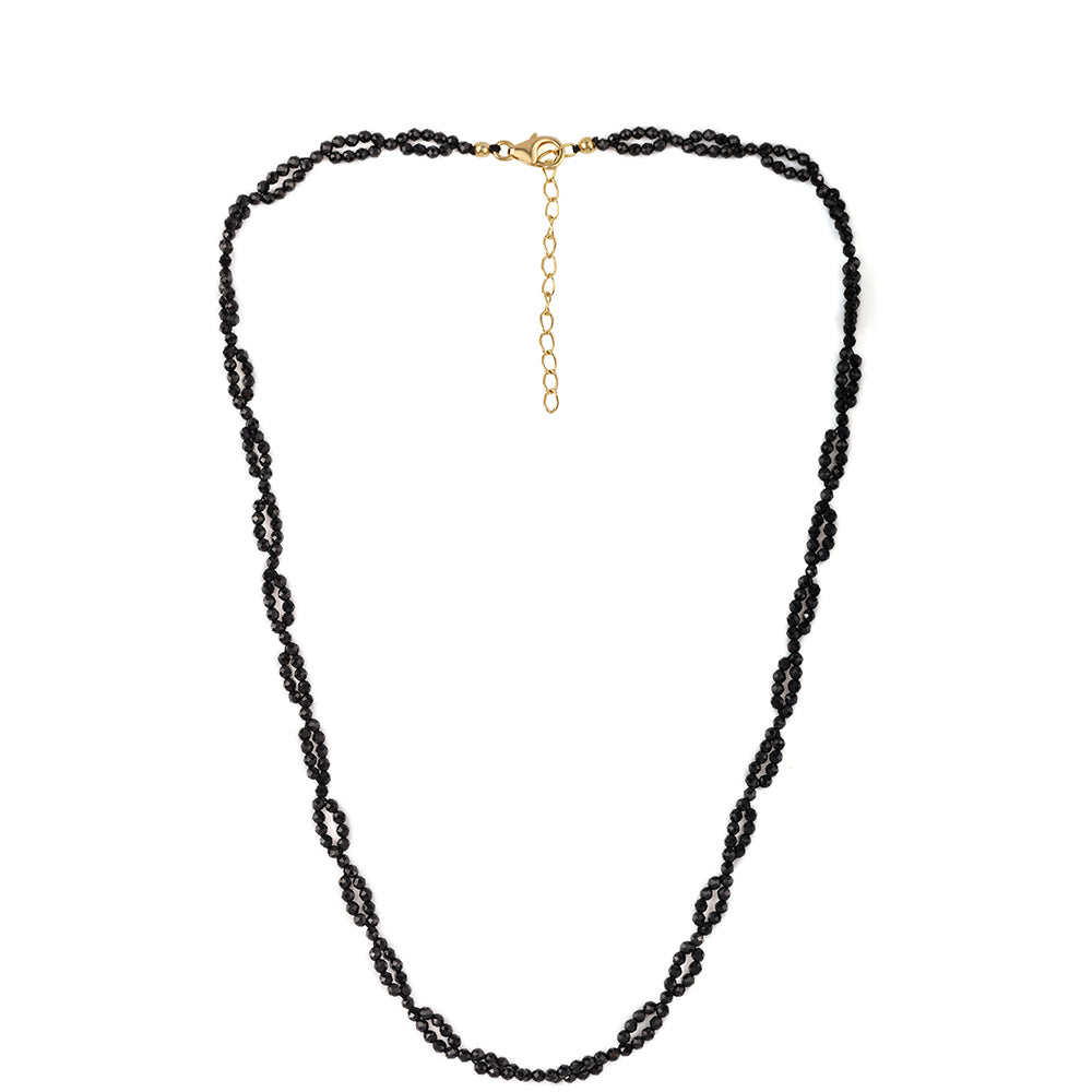 Collar de Plata Bañada en Oro con Espinela Negra 5 