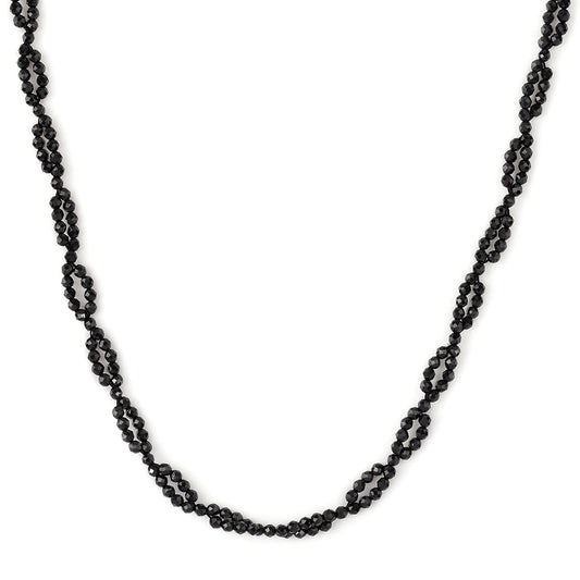 Collar de Plata Bañada en Oro con Espinela Negra