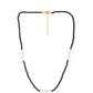 Collar de Plata Bañada en Oro con Espinela Negra y Perla blanca de agua dulce