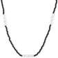 Collar de Plata Bañada en Oro con Espinela Negra y Perla blanca de agua dulce